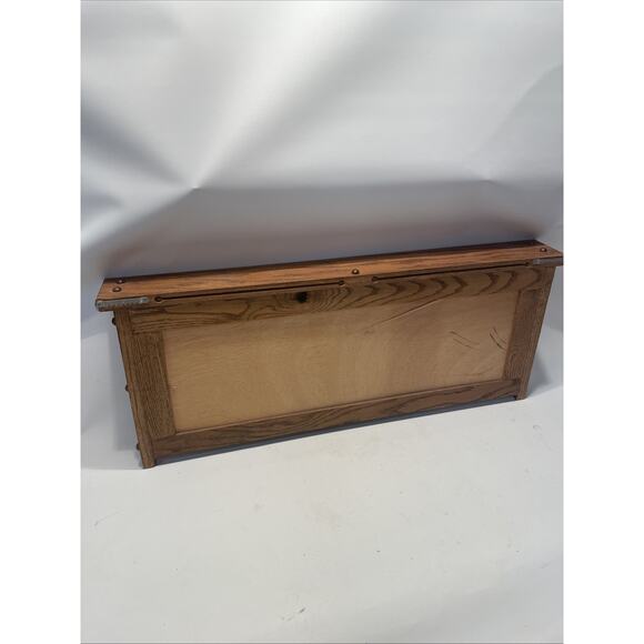 Oak Wooden Shelf Coat Hanger Country Style With Summer Garden Wall Paper Back - Picture 5 of 13